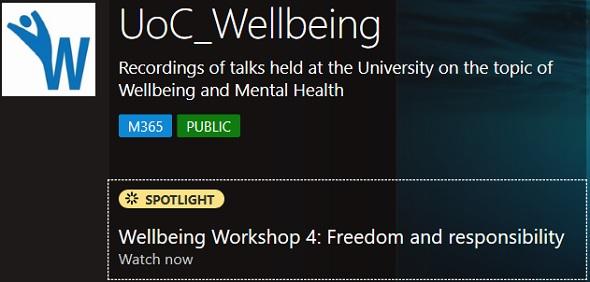 UoC Wellbeing banner